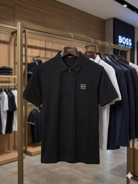 Premium  Zip-Up Polo T-Shirt – Stylish Designer Casual Wear for Men