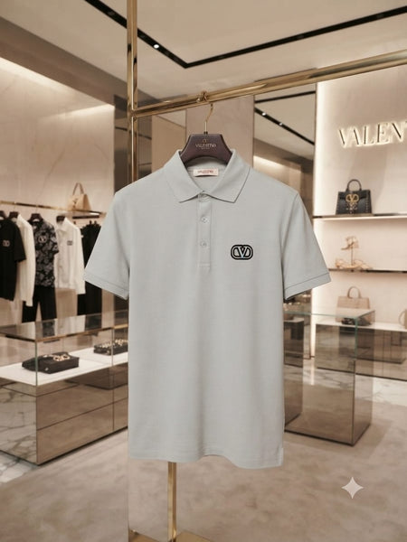 Men’s Premium Grey Polo T-Shirt Minimal Logo, Modern Classic Style