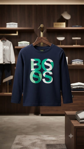 Premium Logo Print Cotton Full Sleeve Kids Polo Tshirt