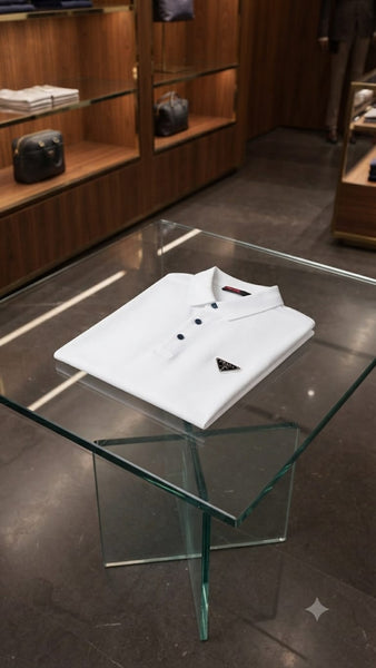Luxury White Short Sleeve Polo T-Shirt for Men