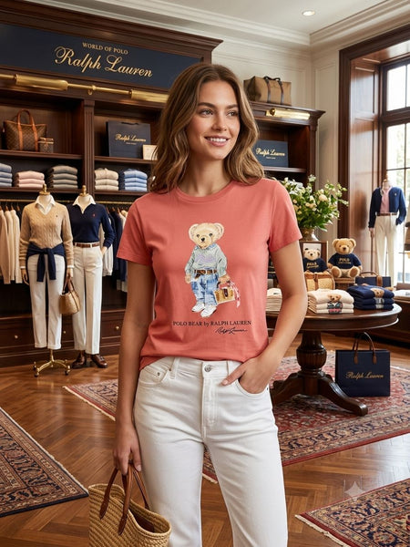 Premium Polo Bear Graphic  T-Shirt for Women