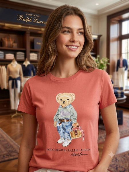 Premium Polo Bear Graphic  T-Shirt for Women