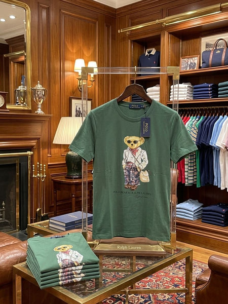 Premium Polo Bear Graphic Green T-Shirt for Women