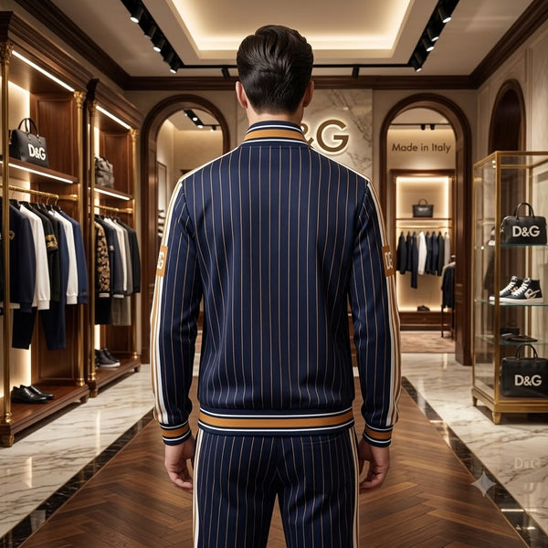 Striped Logo-Patched Track-Set For Men