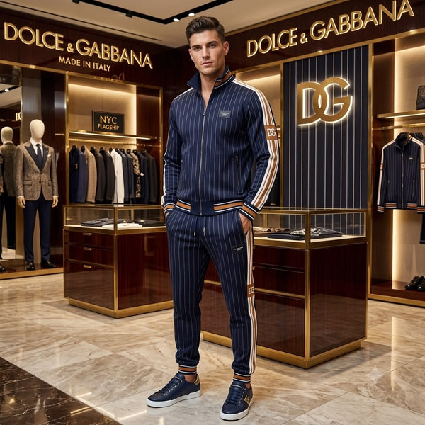 Striped Logo-Patched Track-Set For Men