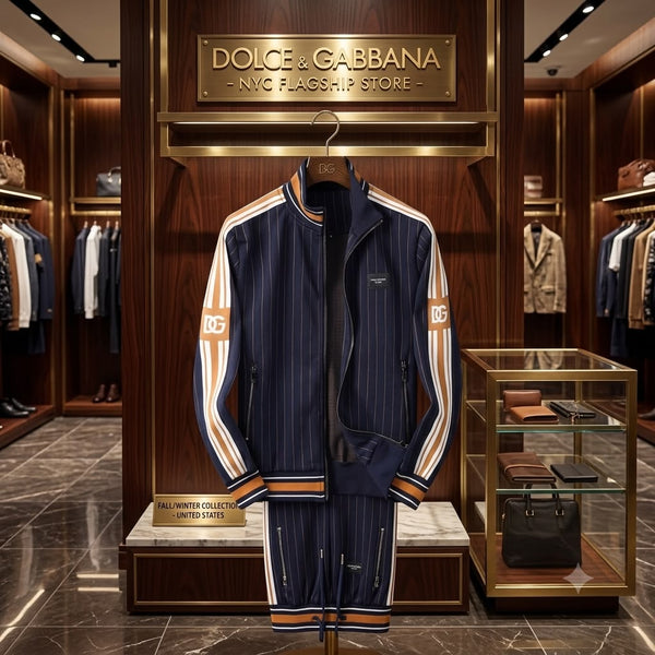 Striped Logo-Patched Track-Set For Men