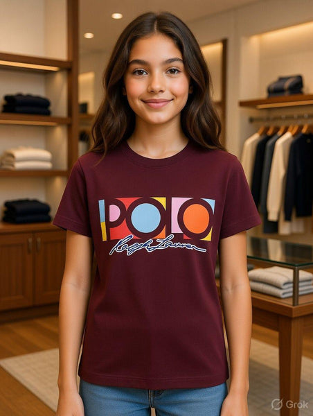 Women’s Retro Color-Block Polo Graphic Tee