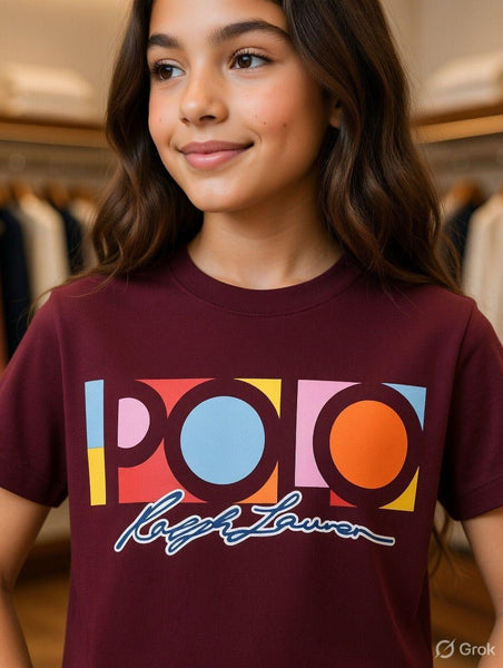 Women’s Retro Color-Block Polo Graphic Tee