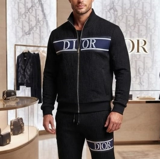 Luxury Black Tracksuit with Signature Logo Detailing