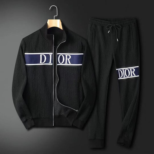 Luxury Black Tracksuit with Signature Logo Detailing