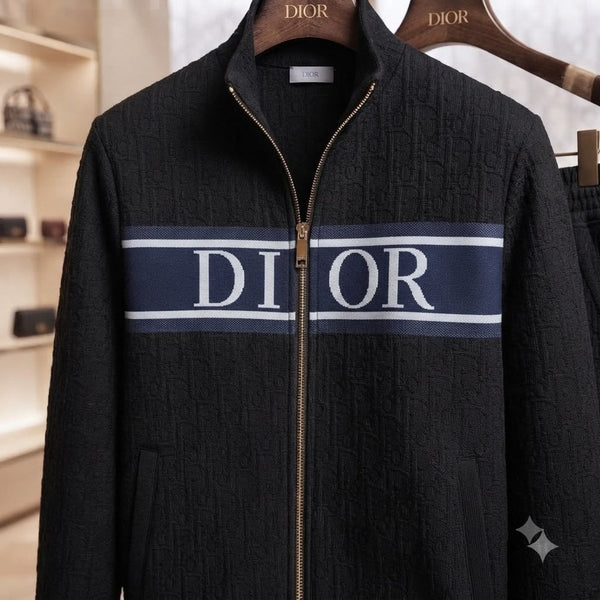 Luxury Black Tracksuit with Signature Logo Detailing