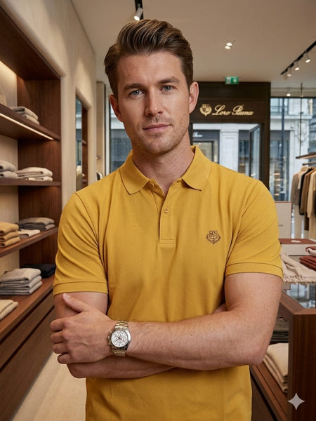Men Mustard Premium Polo T-Shirt | Classic Fit | Short Sleeve