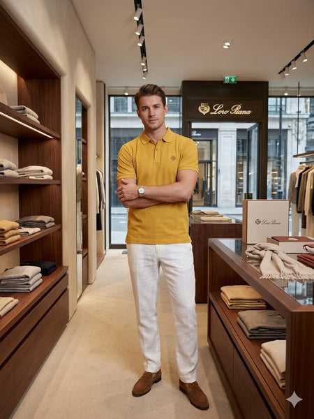 Men Mustard Premium Polo T-Shirt | Classic Fit | Short Sleeve