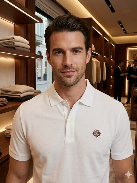 Men Classic White Premium Polo T-Shirt | Regular Fit | Short Sleeve