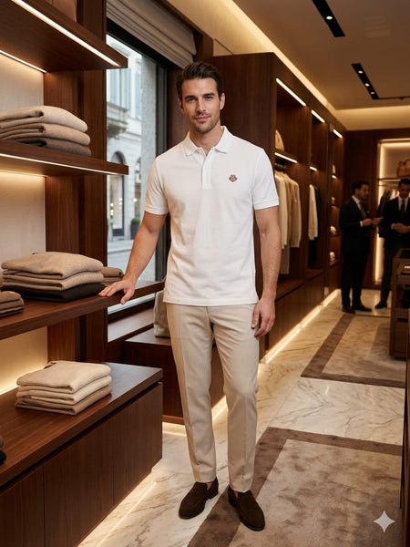 Men Classic White Premium Polo T-Shirt | Regular Fit | Short Sleeve