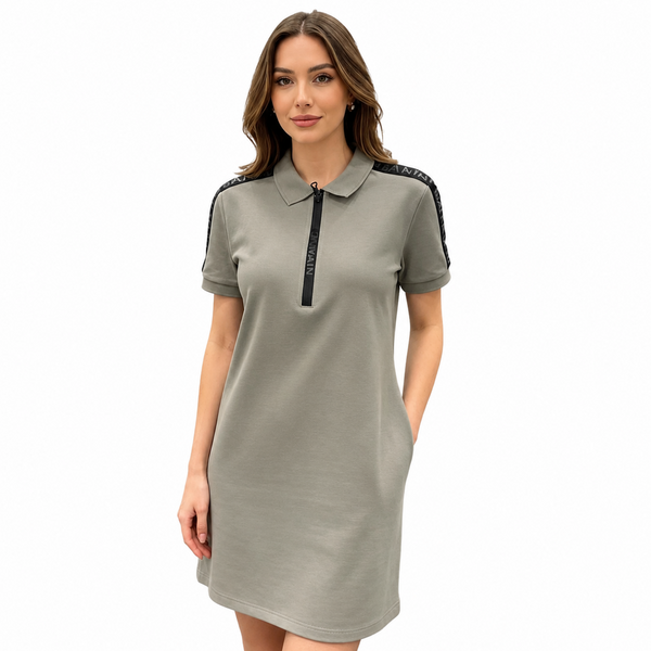 Premium Gray Polo Shirt Dress for Women
