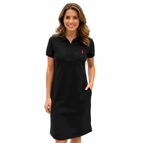 Premium Black Polo Shirt Dress for Women