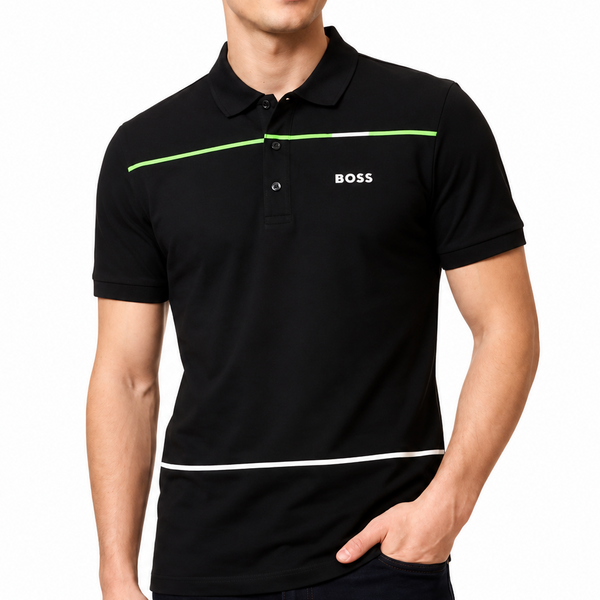 Premium Contrast Stripe Polo T-Shirt for Men