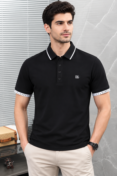 Men Contrast Trim Classic Polo T-Shirt