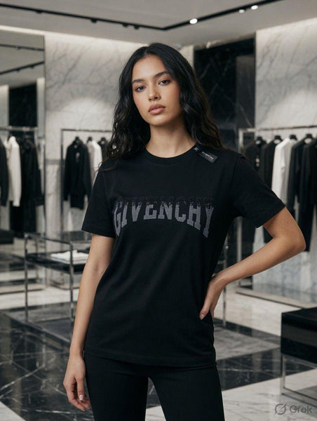 Women Premium Black Graphic Print Crew Neck T-Shirt