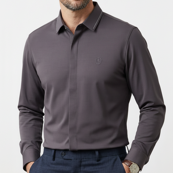 Men Premium Solid Formal Shirt – Long Sleeve Smart Fit Dress Shirt