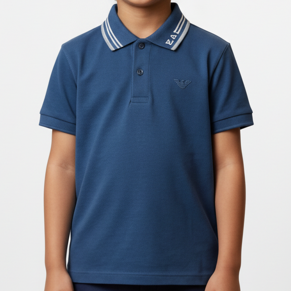 Kids Premium Polo T-Shirt with Contrast Collar