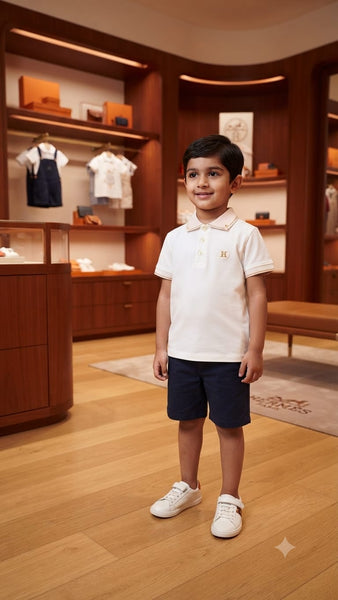 Premium Boys Polo T-Shirt with Contrast Stripe Collar