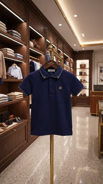 Premium Boys Polo T-Shirt with Contrast Stripe Collar