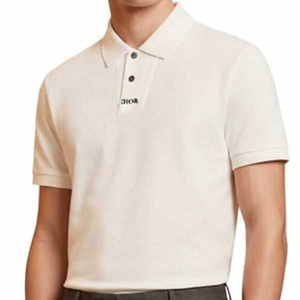 Men White Classic Polo T-Shirt – Short Sleeve Collared Casual Shirt