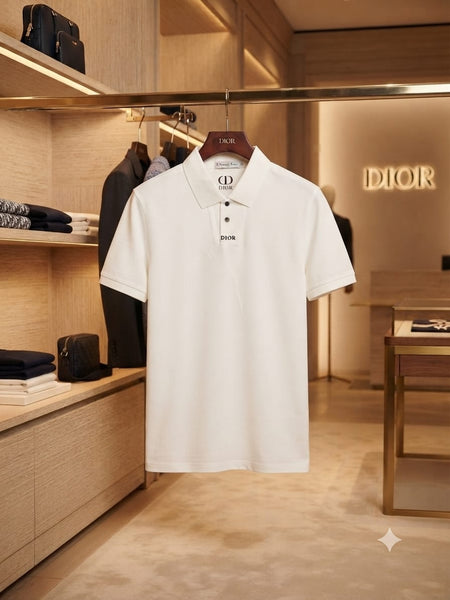 Men White Classic Polo T-Shirt – Short Sleeve Collared Casual Shirt