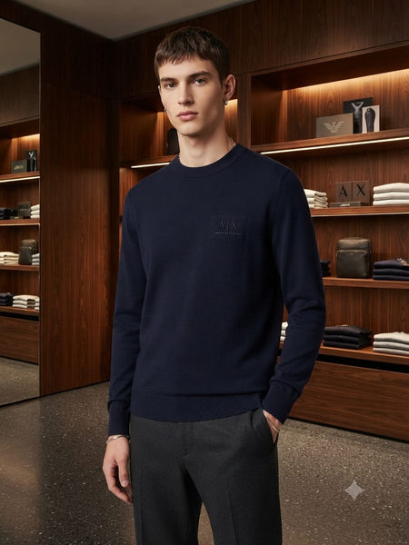 Luxury Design  Solid Pullover With Embroidered Logo