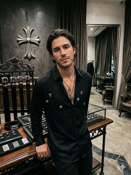 Luxury White Embellished Premium Regular Fit Formal Shirt for Men