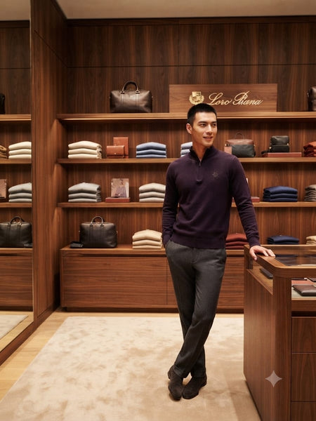 Men Luxury Classic Quarter-Zip Pullover Sweater