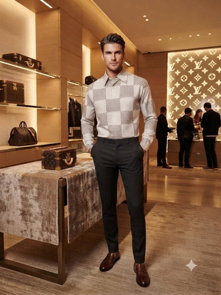 Men’s Premium Geometric Print Full-Sleeve Shirt