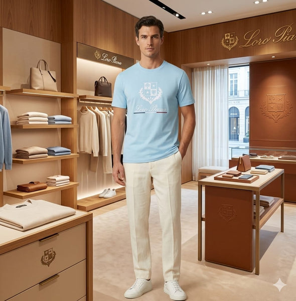 Premium  Crew Neck T-Shirt with Luxury Logo Print