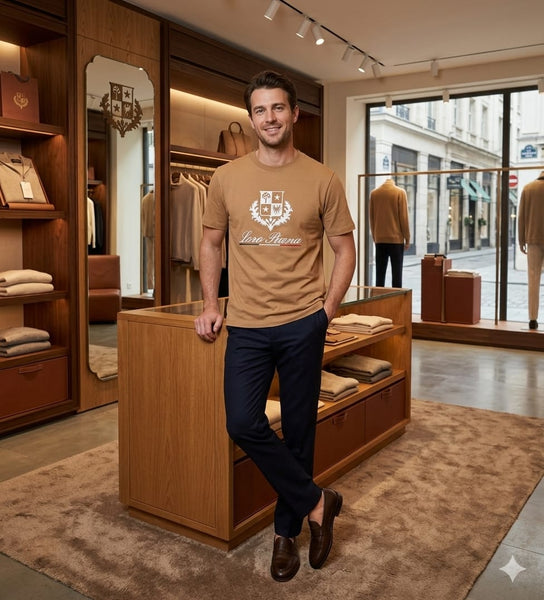 Premium  Crew Neck T-Shirt with Luxury Logo Print