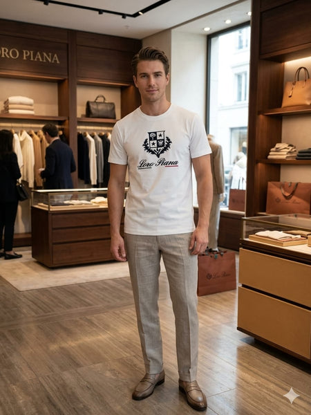 Premium  Crew Neck T-Shirt with Luxury Logo Print