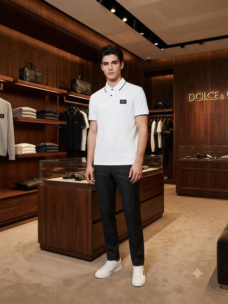 Men’s Premium Solid White Polo T-Shirt