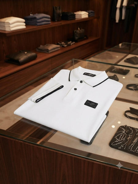 Men’s Premium Solid White Polo T-Shirt