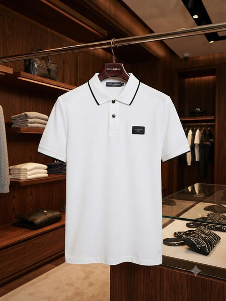 Men’s Premium Solid White Polo T-Shirt