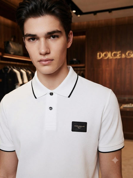Men’s Premium Solid White Polo T-Shirt