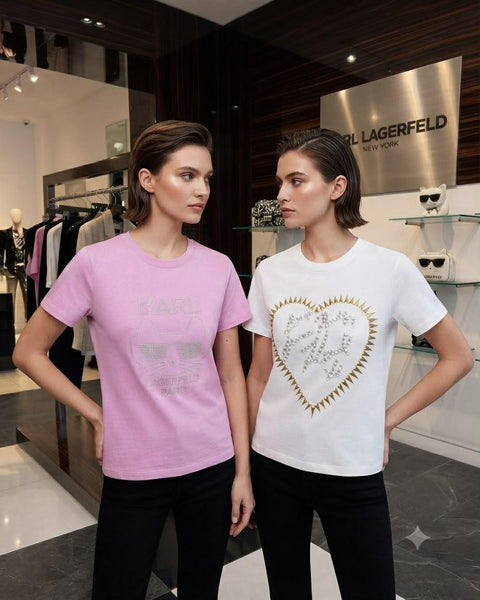 Women’s Stylish Logo Print T-Shirt – Trendy Casual Crew Neck Top