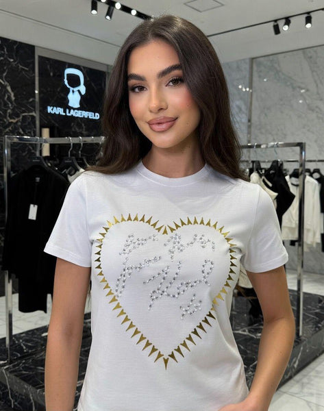Women’s Stylish Logo Print T-Shirt – Trendy Casual Crew Neck Top