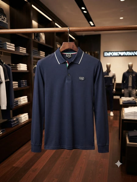 Men Long Sleeve Slim Fit Polo Shirt