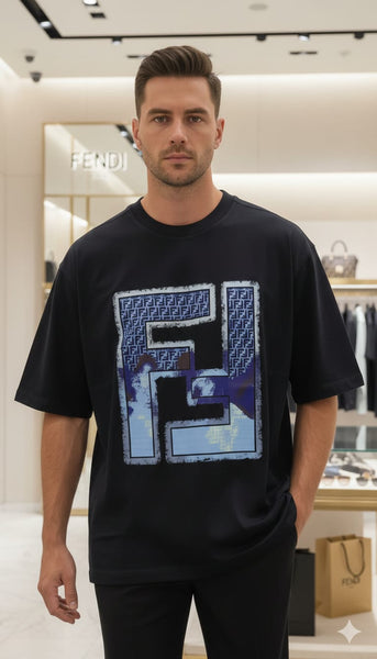 Premium Quality Modern Blue Emblem Graphic Crewneck Tee