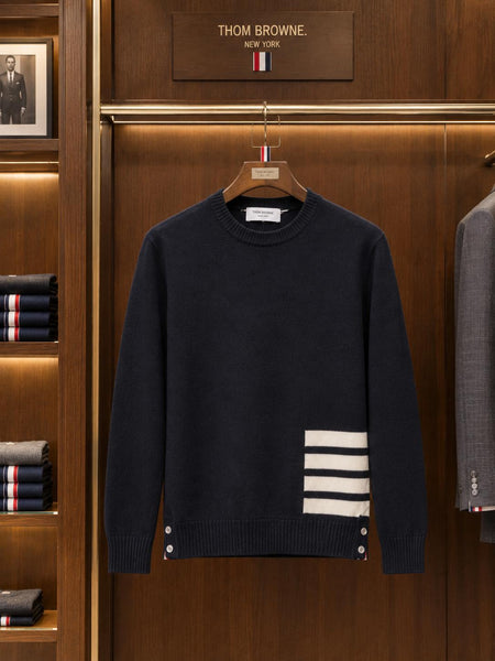 Elegant Brand  Diagonal Stripe Merin Wool Knit Pullover