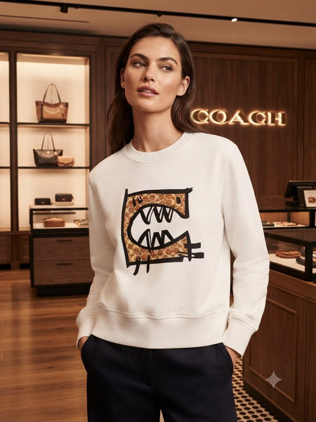 Premium Crewneck Sweatshirt with Abstract Graphic Monogram