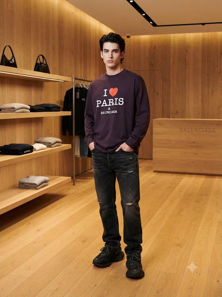 Premium Long-Sleeve Graphic Sweatshirt with Heart Motif