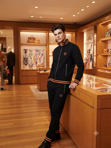 Authentic Quality Tracksuit – Black with Contrast Trim