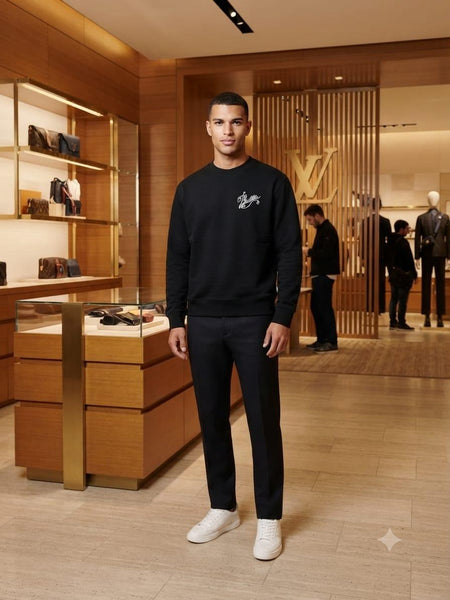 Premium Authentic Quality Sweatshirts – Black with Signature Graphic